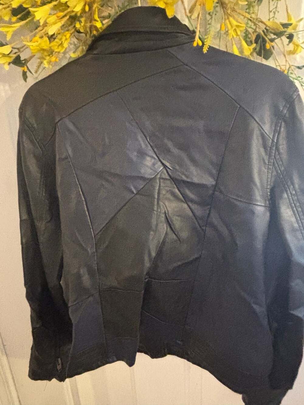 Kate & Mallory Faux Leather Biker Moto Jacket with Zip Details - Picture 3 of 5
